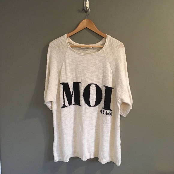 Zara Sweaters - ZARA Knit Oversize Short Sleeve Cream Sweater M